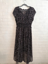 Simply Vera Wang Black Chiffon Sleeveless  Maxi Dress Lined Size Medium picture