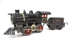 Bing Cast Iron Elec Steam Loco, 1012 Tin Tender Prewar Germany O gauge X8156 picture
