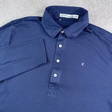 Criquet Polo Shirt Mens Medium Blue Long Sleeve Pima Cotton Blend Golf Preppy picture