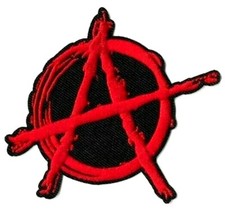 Anarchy Symbol Logo Patch [Embroidered Iron or Sew On] Anarchist Patches picture