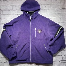 Vintage Champion Fleece UW Huskies Full Zip Hooded Jacket Purple XL RARE EUC picture