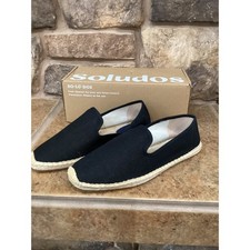 Soludos Mens The Smoking Slipper Espadrilles Noche Black Canvas 9-9.5 New picture