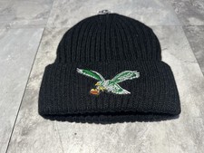 NWT PHILADELPHIA EAGLES throwback Black NFL BEANIE. Knit. Fleece Lined Warm Cozy picture