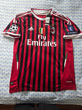 AC Milan Zlatan Ibrahimovic #11 Soccer Jersey Men’s L Red/Black/White picture