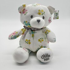 Little Me by Gund Meadow Floral Girl 10 Inch Teddy Bear White Multi 4060196 NWT picture