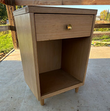 Vintage Mid Century Modern Fluted Wood Nightstand Bedside Table Nov 18 1959 MCM picture