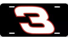 DALE EARNHARDT #3 Nascar Legend -  License Plate New Car Tag Metal Black - USA picture