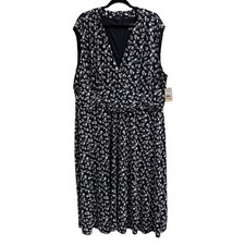 24W NWT Jessica Howard Jersey Fit & Flare Navy Floral Dress picture