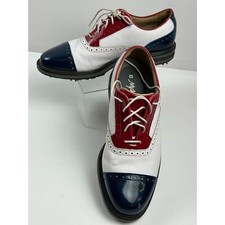 Footjoy Myjoys Premiere Series Tarlow Red/White/Blue Men's 8.5W Golf Shoes picture