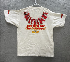 Vintage Miller Lite Beer Shirt Adult XL White Single Stitch Christmas Grunge 90s picture