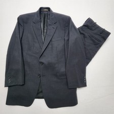 Vtg Corbin 44L 36x32 Dark Gray 100% Wool Old Money Strong Shoulder 2Btn 2Pc Suit picture