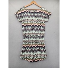 Lole Montreal Chevron Zigzag Mini Dress Short Sleeve Printed Jersey Knit Medium picture