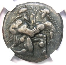 Thrace Thasos Silver AR Stater Coin 500-450 BC - Certified NGC VF and 5/5 Strike picture