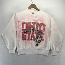 Vintage Ohio state Buckeyes Sweatshirt Womens Medium White All over Football 90s picture