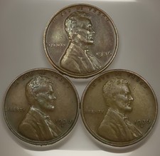 1936-P 1936-D 1936-S Lincoln Wheat Cent Set picture