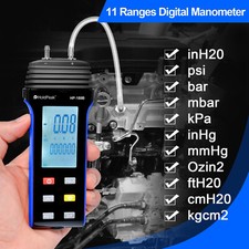 Digital Dual-Port Manometer Air Pressure Gauge Meter HVAC Gas Pressure Tester US picture