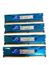 G.SKILL ARES 16GB 4X4GB PC3-12800 DDR3 Desktop Memory Kit F3-1600C9Q-16GAB Blue picture