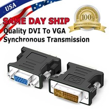 2PC DVI-I Male Analog (24+5) to VGA Female (15-pin) Connector Adapter Desktop PC picture