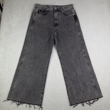 Veronica Beard Taylor Cropped High Rise Wide Leg Black Jeans Size 30 x 27 Inseam picture