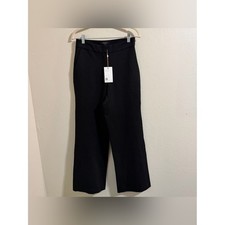 Quince NWT Black Ultra-Stretch Ponte Wide Leg Pants Trousers High Rise Size 2 picture