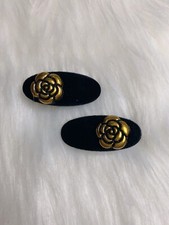 Camellia Flower Hairclips Mini Hairpins Women Hair Accessories Lot 2 Black New picture