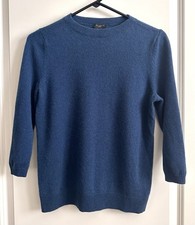 Talbots Pure Cashmere 3/4 Sleeve Crewneck Pullover Cobalt Blue Large Petite picture