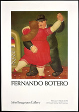 Vintage Fernando Botero Dancing 1981 Exhibition Art Poster Berggruen Gallery SF picture