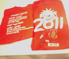 TWO Vintage Boston University Hockey Fight Song Red T-ShirtS Size M long sleeve picture