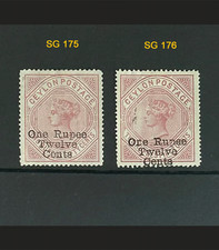 CEYLON: 1885 QV SG 175 & 176, Mint, OG, Fresh Color, Rare, Cat £800+ picture