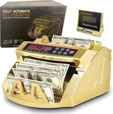 Gold Money Counter Plated Machine Vintage Multi Currency Chrome Baller Dollar picture