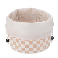 Narwey Barrel Drawstring Checkered Makeup Bag Large, BA-Light Checkerboard picture