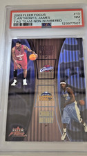 LeBron James Carmelo Anthony 2003-04 Fleer Focus Tag Team #13TT RC PSA 7🔥rookie picture