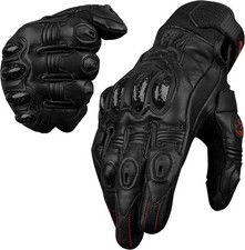 J.A.G. Leather Motorcycle Gloves for Men - Carbon Fiber Knuckle Protection picture