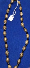 Vintage Original By Robert Black Faceted Glass & Goldtone Beaded Necklace 24