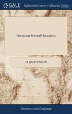 Poems on Several Occasions by Elijah Fenton Hardcover Book picture