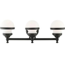 Livex Lighting 5713-04 3-Light Bathroom Vanity Fixture Black 24
