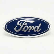 Blue & Chrome Front Grille Tailgate 9 inch Oval Emblem For Ford F150 Logo Badge picture