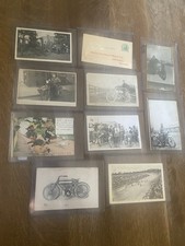 02: Lot of Ten Antique Motorcycle Related Images Vintage Photos Postcards RPPC picture