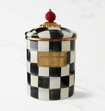 MacKenzie Childs Enamel Check Medium Canister Courtly Check picture