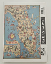 Najiaxiaowu 1000 Piece Wooden Puzzle HTF Map of Florida NEW SEALED picture
