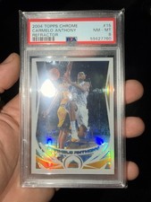 Topps 2004 Topps Chrome Carmelo Anthony Refractor #15 Denver Nuggets PSA 8 picture