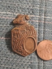 1888 Grover Cleveland Ram's Head Shell Political Pin 