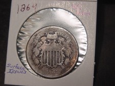 1864 TWO CENT PIECE VG DETAILS POPULAR DATE  picture