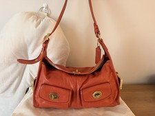 Vintage Coach Orange Haversack Satchel Turnlock picture