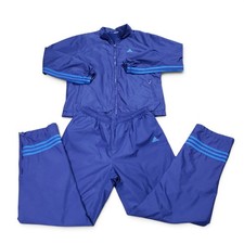Vintage adidas Track Jacket Pants Set Men's M 3 Stripe Windbreaker Tracksuit picture