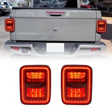 2X Smoked LED Taillights w/Brake Reverse Turn Signal For 20+ Jeep Gladiator JT picture