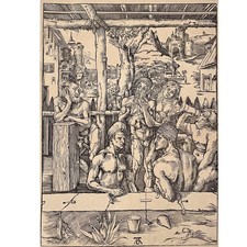 Albrecht Dürer woodcut - Men's bath - Christian art picture