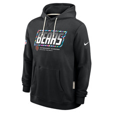Men's Nike Chicago Bears NFL Intercept Cancer Black Pullover Hoodie Dri-FIT picture