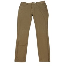 J.Crew Re-Imagined Pants Men 34x32 Brown Chino Slim Flat Front Stretch Twill EUC picture
