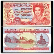 Falkland Islands 5 £ Pounds, 2005, British Administration P-17a, UNC QEII picture